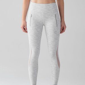 lululemon high rise athletic grey leggings with mesh size 6